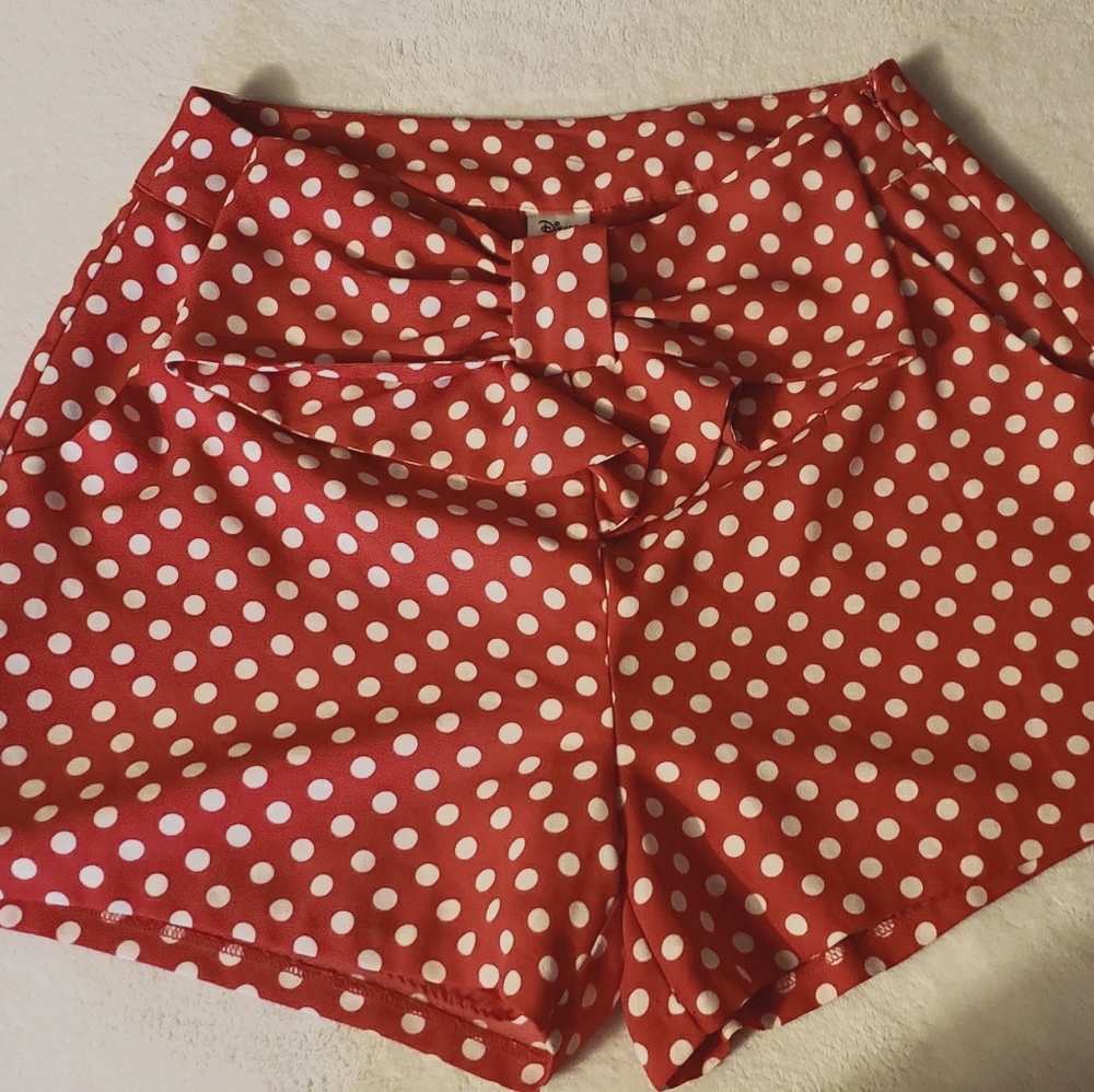 NWOT Disney red retro high waist polka dot Shorts